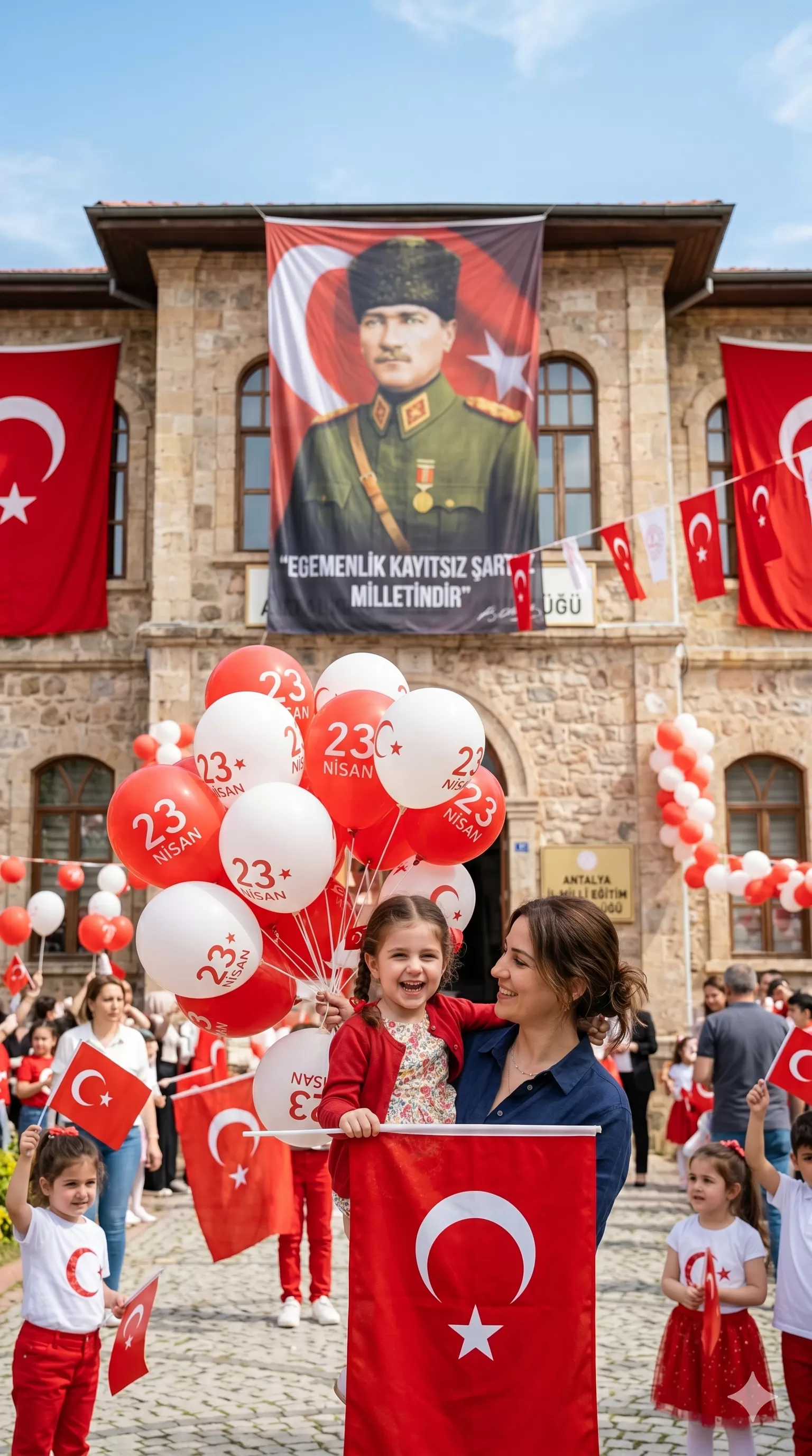 Anne ve Çocuktan 23 Nisan Bayramı Sevinci