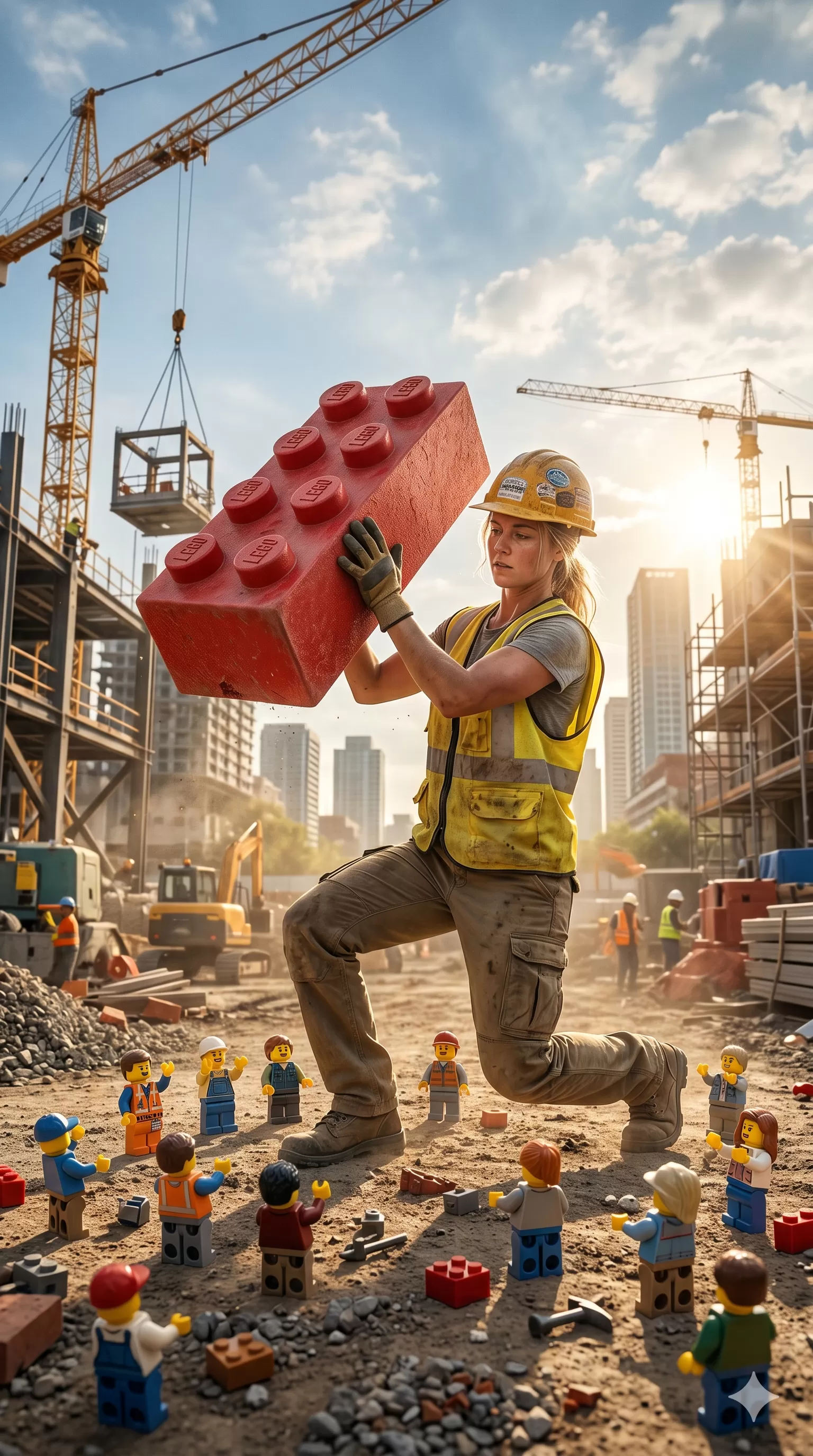 Giant Block Construction Surrealism Lego