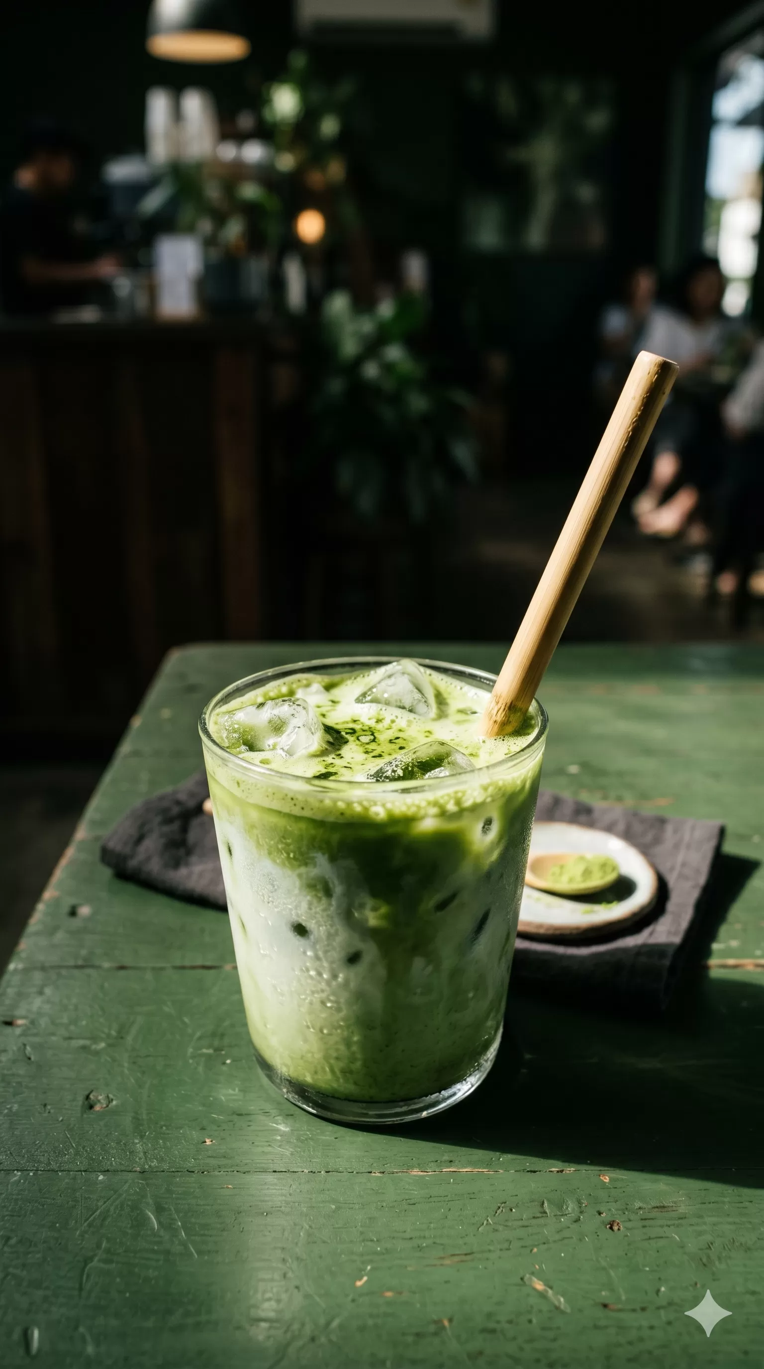 Overhead Iced Matcha Latte