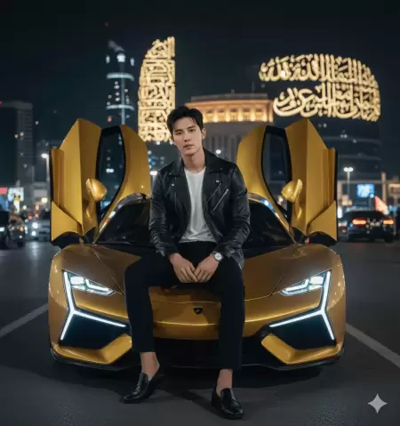 Şık Erkek Golden Supercar