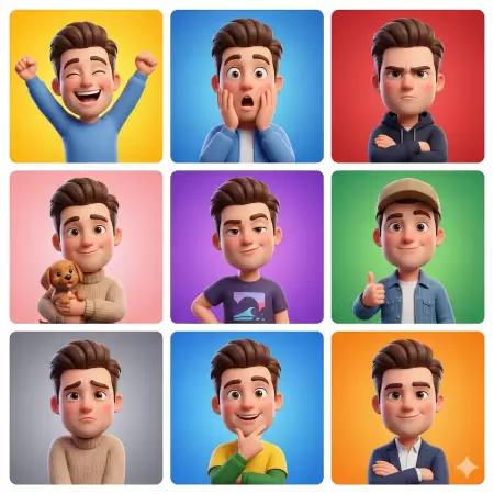 9 Faces Character
